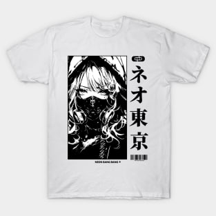 Japanese Cyberpunk Anime Girl Techwear T-Shirt